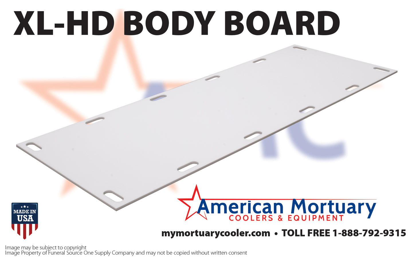 XL-HD Oversized Mortuary Plastic Storage Board
