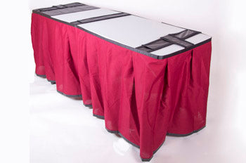 ID viewing system Red and Green Patchwork — red skirt detail | Funeral Source One