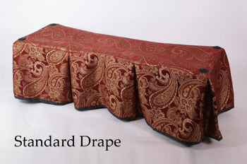 Premium red and gold patterned church truck drape