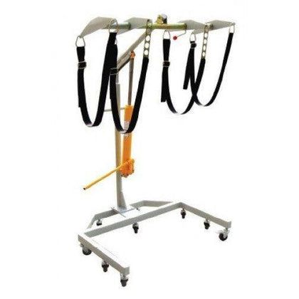 1000 lb Heavy-Duty Casket & Body Lifter | 9-Caster Mortuary Body Lift | Adjustable Carriage Nylon Straps | American Mortuary Equipment
