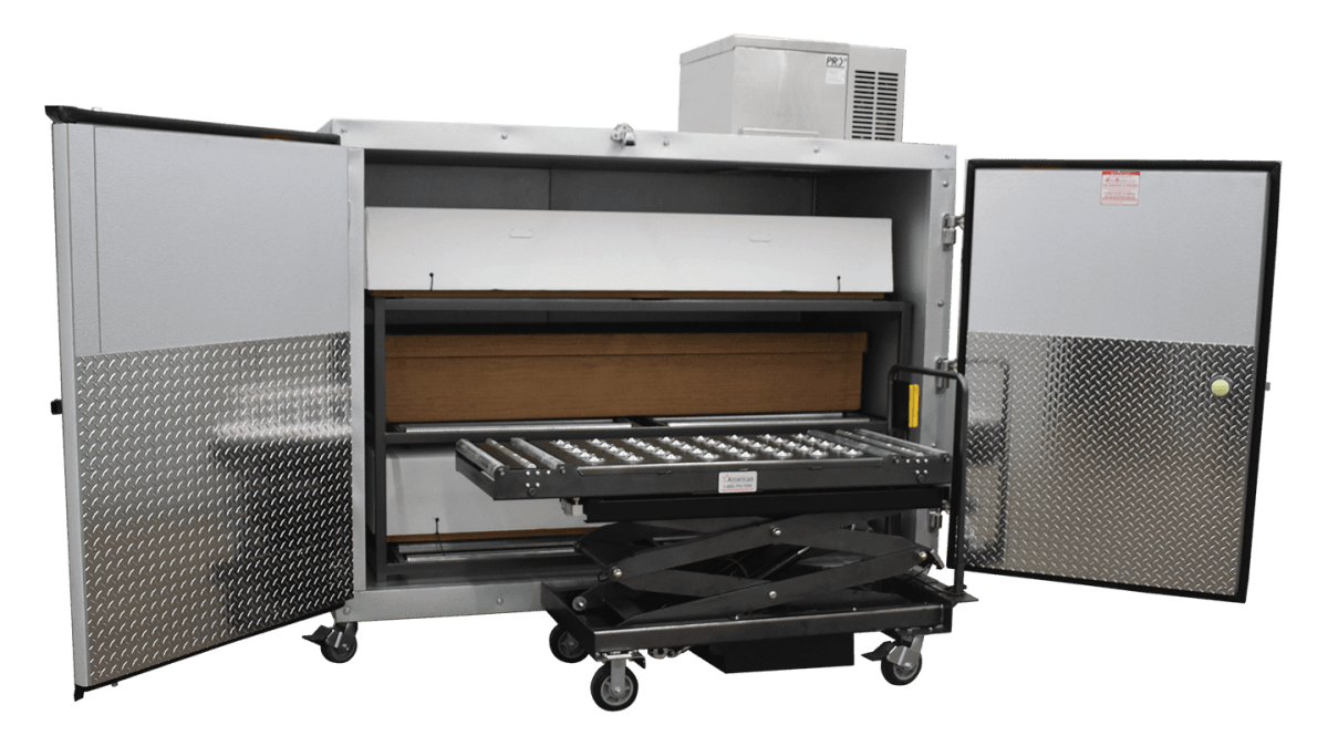 Compact 3 Body XL side-loading cadaver cooler for prep rooms