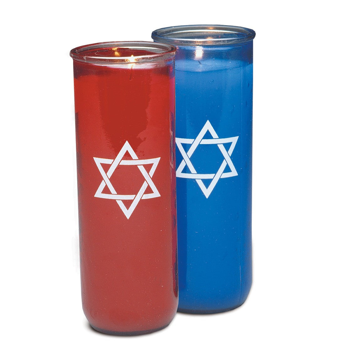Jewish sanctuary memorial candle in glass with Star of David, seven-day burn