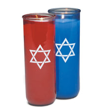 Jewish sanctuary memorial candle in glass with Star of David, seven-day burn