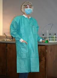 Ultracool embalming gown fabric detail, breathable fluid-resistant material | American Mortuary Coolers