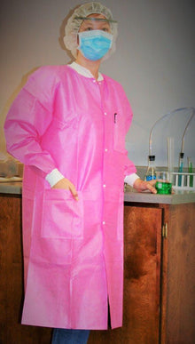 FS1 Ultracool embalming gown front view, full coverage prep room protection | American Mortuary Coolers