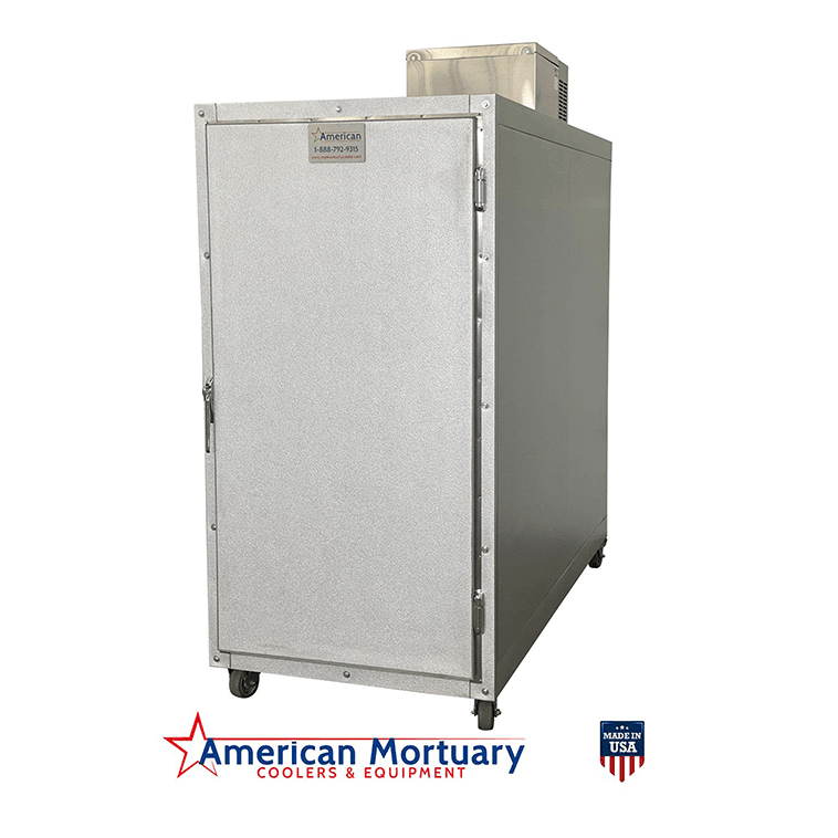 Heavy - Duty 4 Body Upright Mortuary Cooler | Refrigerated Morgue Unit for County Facilities & Funeral Homes – USA Made - American Mortuary Coolers & Equipments