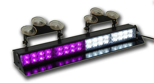 High Output Window Mount Strobe Bar Purple & White 17 Inch | LED Removal Vehicle Warning Light | First Call Funeral Vehicle Lighting | FS1 | American Mortuary Coolers