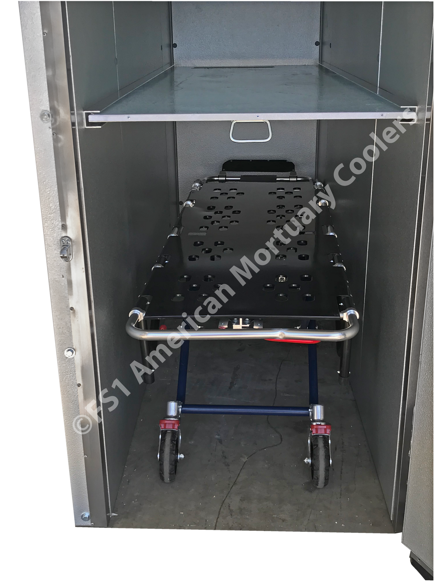 Image of the inside of American Mortuary Cooler With Cot 