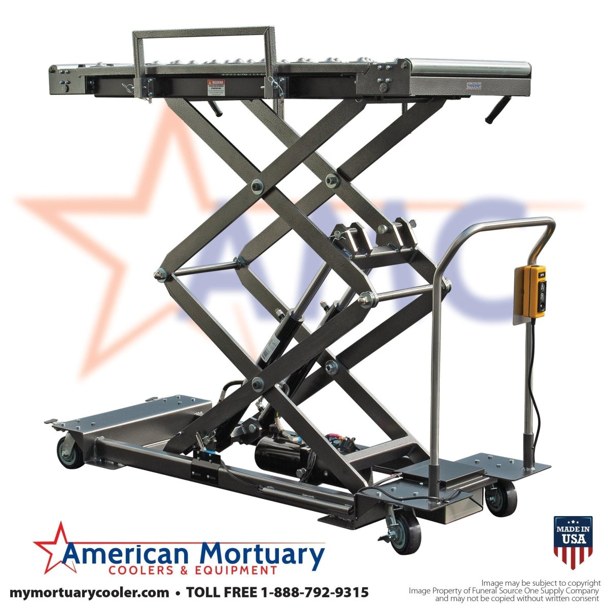 Low Profile Mortuary Scissor Lift 4 Way – Model 1030 - LPL - American Mortuary Coolers & Equipments