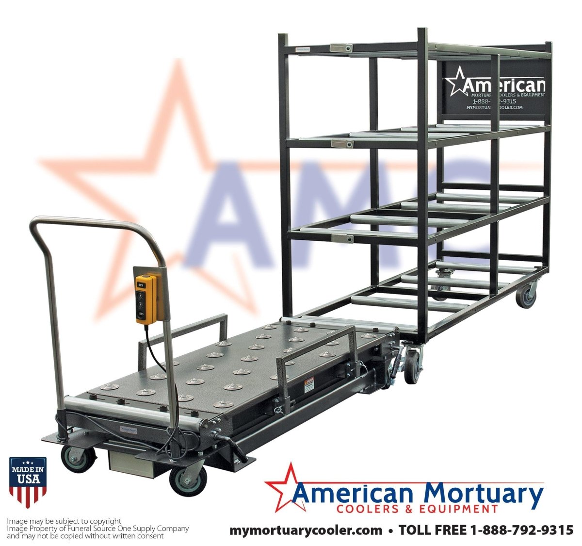 Low Profile Mortuary Scissor Lift 4 Way – Model 1030 - LPL - American Mortuary Coolers & Equipments