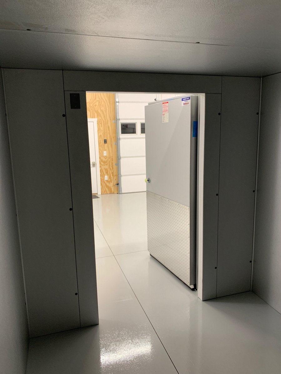 Model 2000-810 walk-in mortuary cooler with sealed door