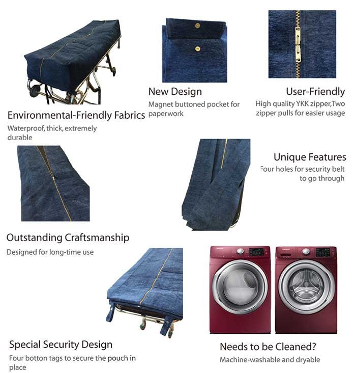 Model 335 Premium Plush Mortuary Cot Pouch – Available in Standard & Oversized - American Mortuary Coolers & Equipments