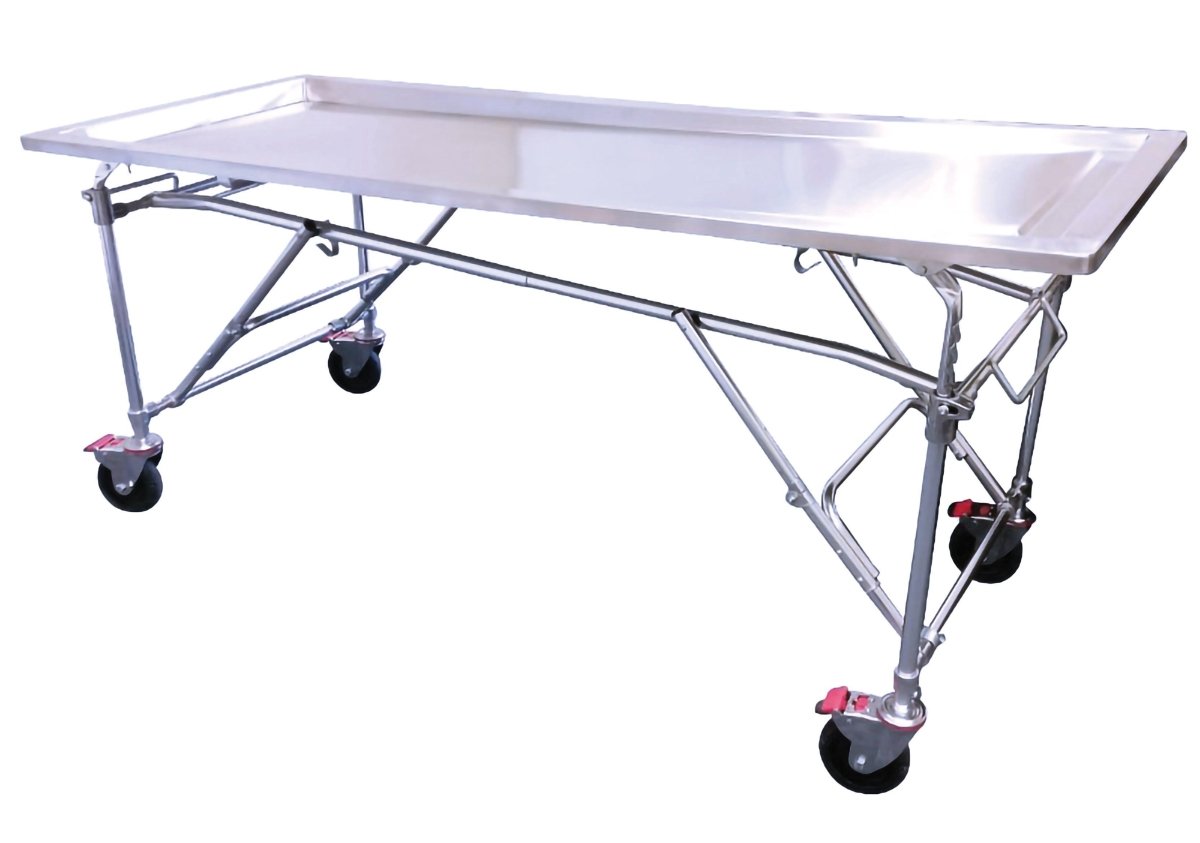 Multi - Height Folding Embalming Table BEST PRICE - American Mortuary Coolers & Equipments
