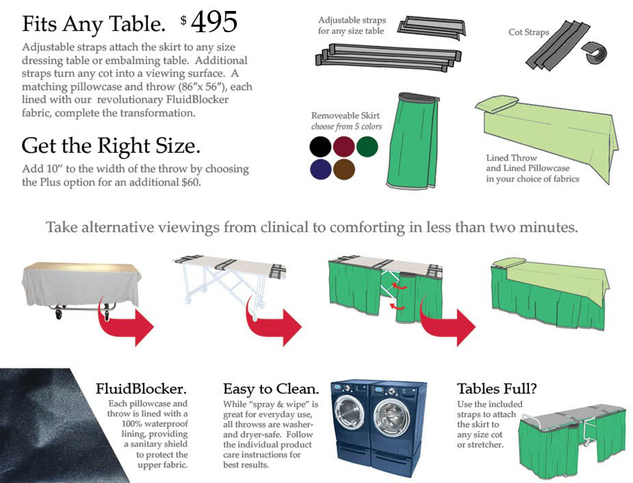 ID viewing system Blue Quilt — sizing and dimensions reference | Funeral Source One