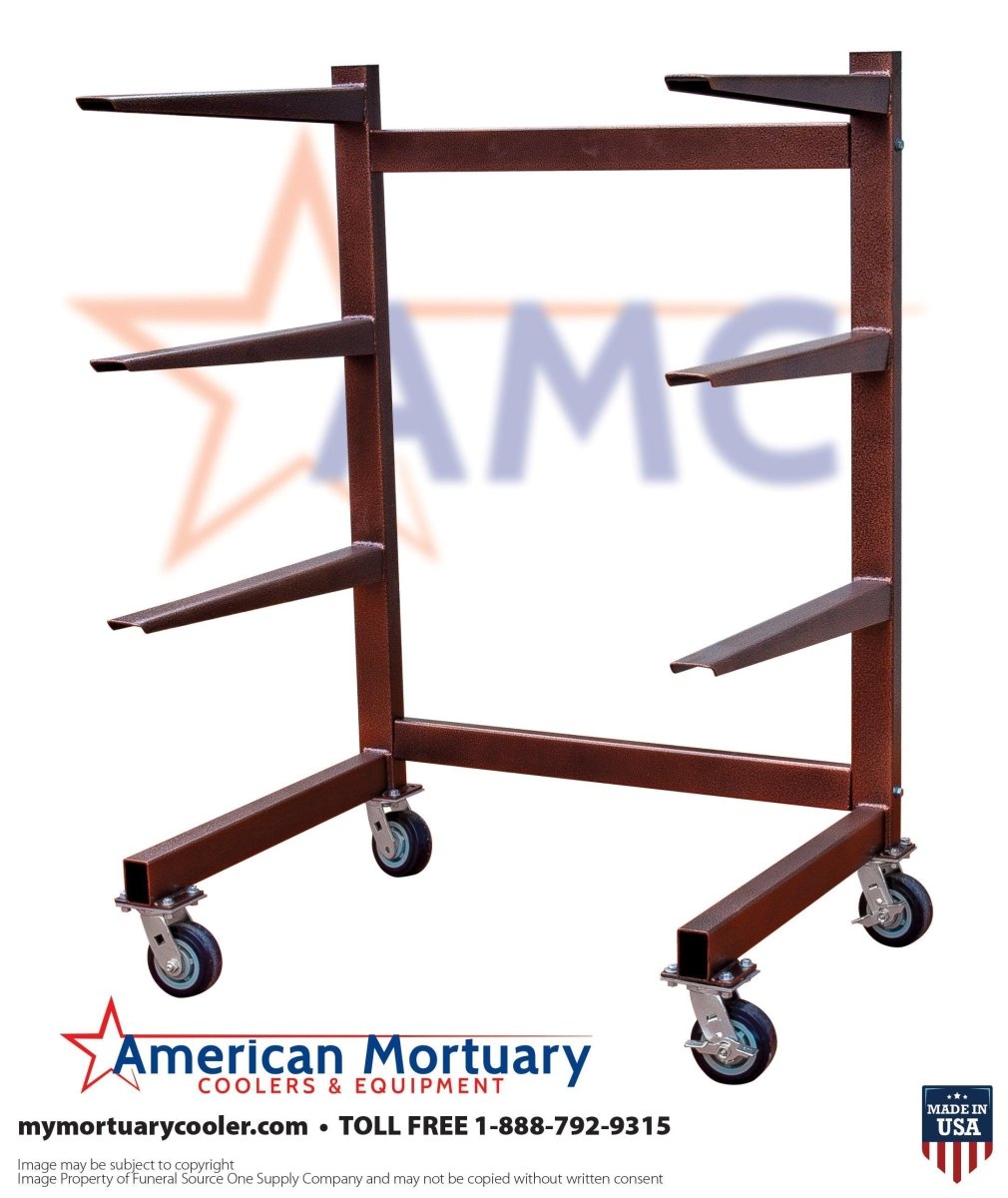 Premium 4 - Tier Cantilever Mortuary Storage Rack - American Mortuary Coolers & Equipments