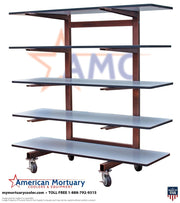 Premium 5 - Tier Cantilever Mortuary Storage Rack - American Mortuary Coolers & Equipments