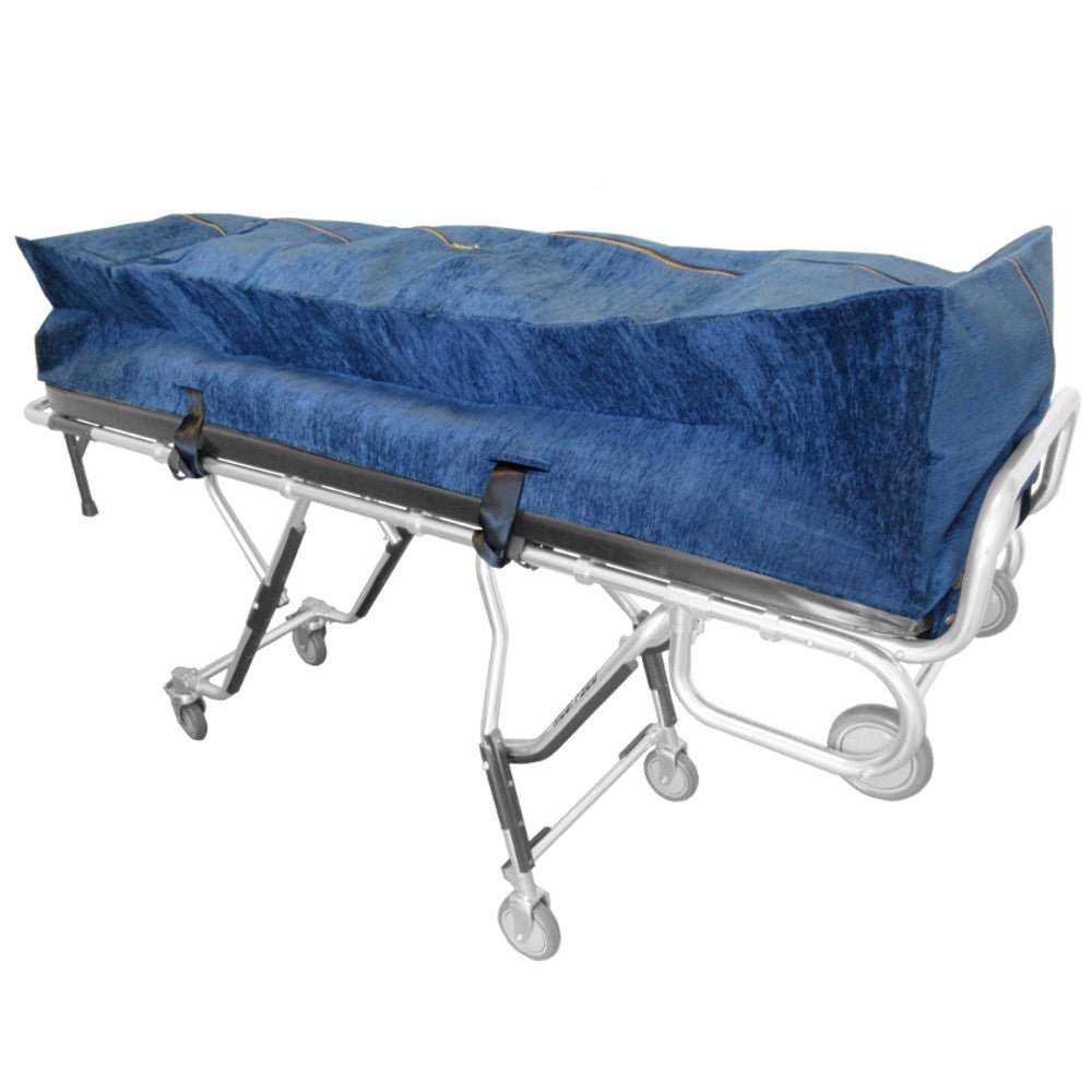 Premium Plush Mortuary Cot Pouch – Aria Blue - Model 335 - XLB - American Mortuary Coolers & Equipments