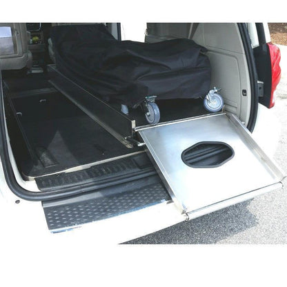 Removable cot tray in van configuration, first call vehicle loading setup