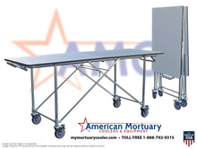 Single Folding Mortuary Dressing Table | Cadaver Prep Station | Morgue Dressing Table | 34 Inch Stainless Funeral Home Prep Table