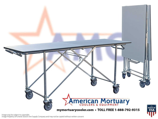 Single Folding Mortuary Dressing Table | Cadaver Prep Station | Morgue Dressing Table | 34 Inch Stainless Funeral Home Prep Table