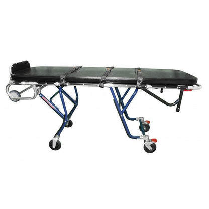 TITAN 1200XL bariatric mortuary cot wheel and leg-lock detail, oversized first call stretcher