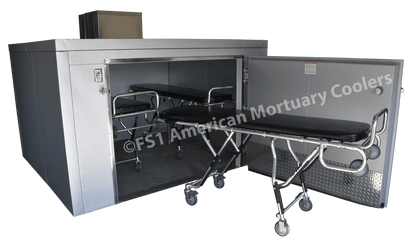 TR3 triple-wide 3-body roll-in mortuary cooler by American Mortuary Coolers
