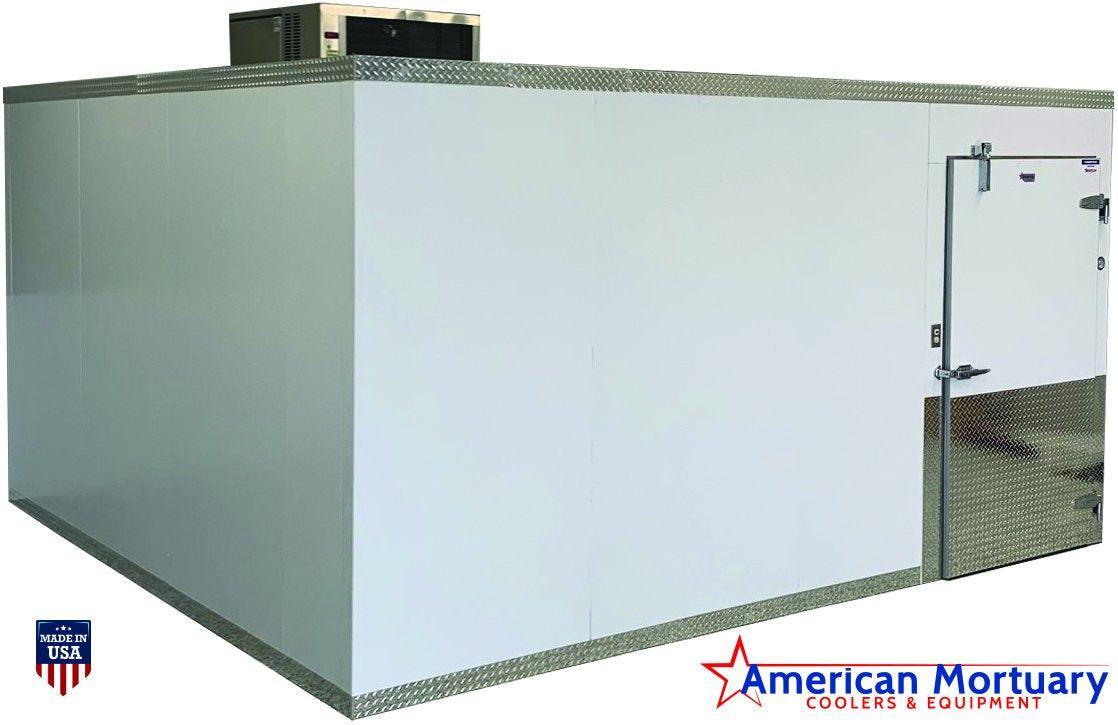 Walk-in mortuary cooler 10x20 exterior funeral home high-capacity cold storage refrigeration system