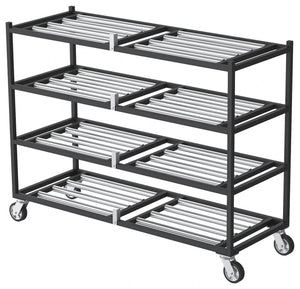 Four-tier side-loading mortuary rack