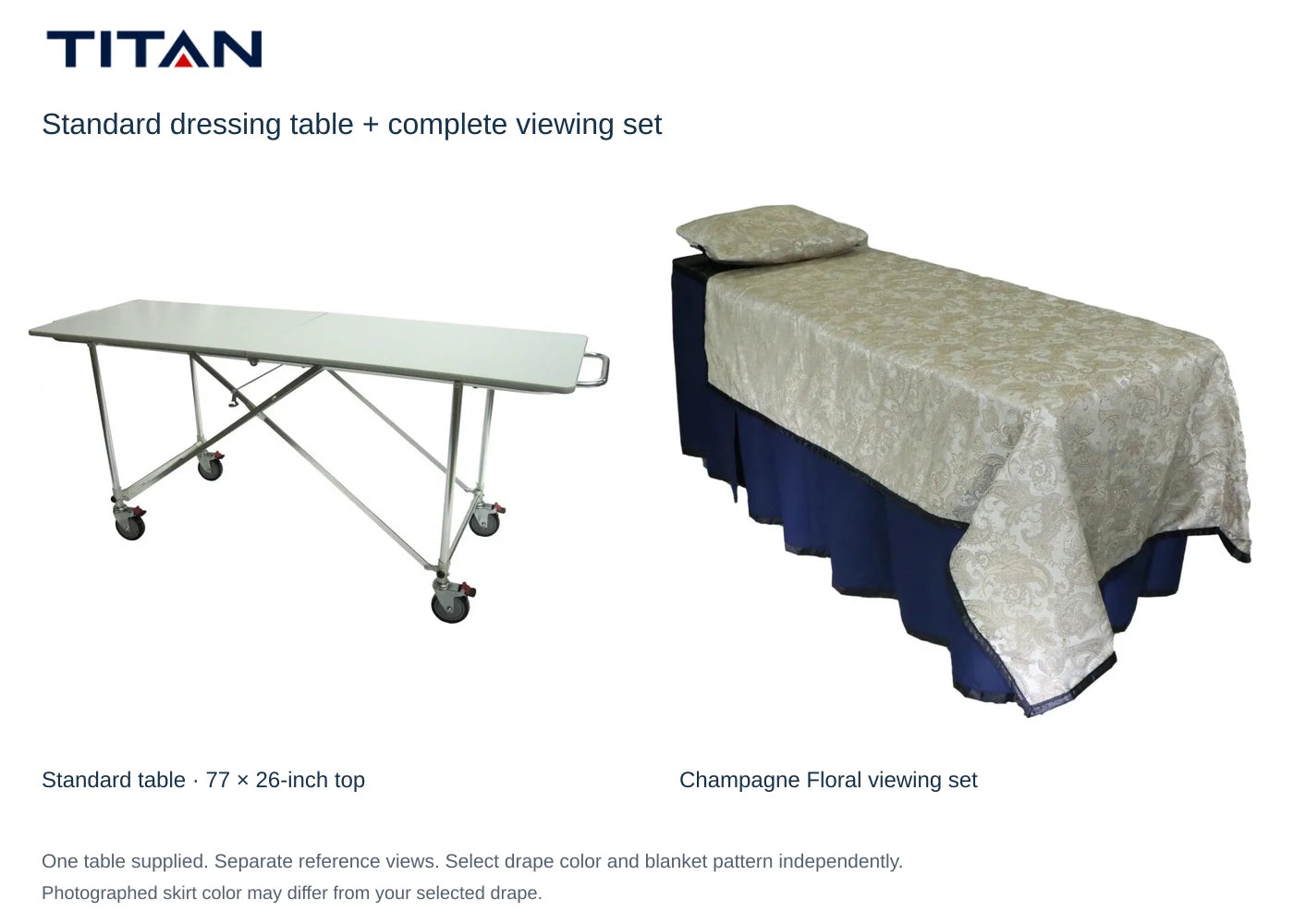 Champagne Floral viewing-set reference with standard dressing table