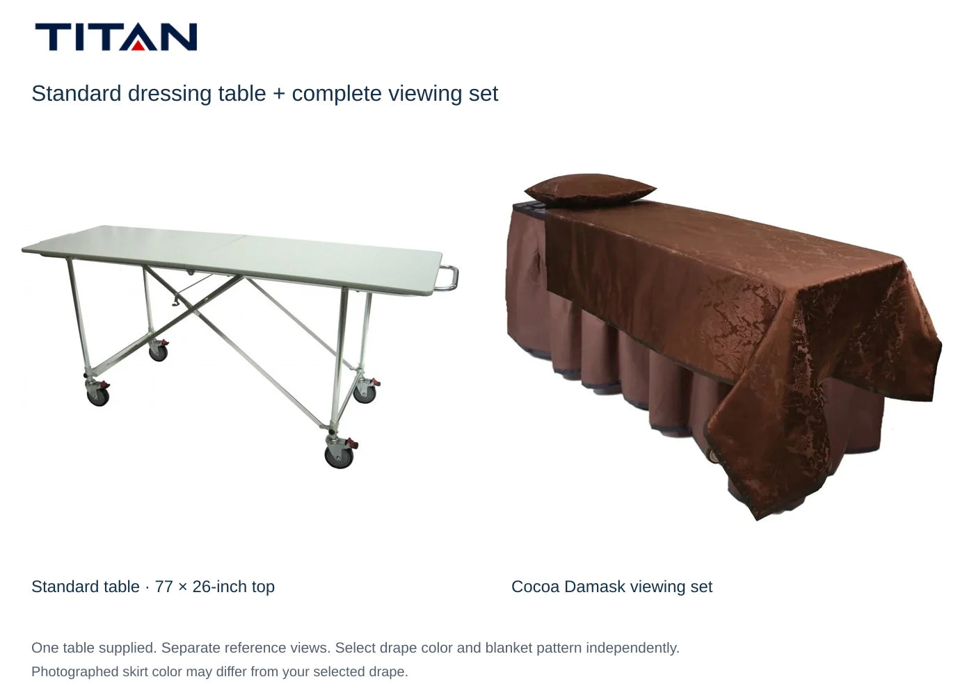 Cocoa Damask viewing-set reference with standard dressing table