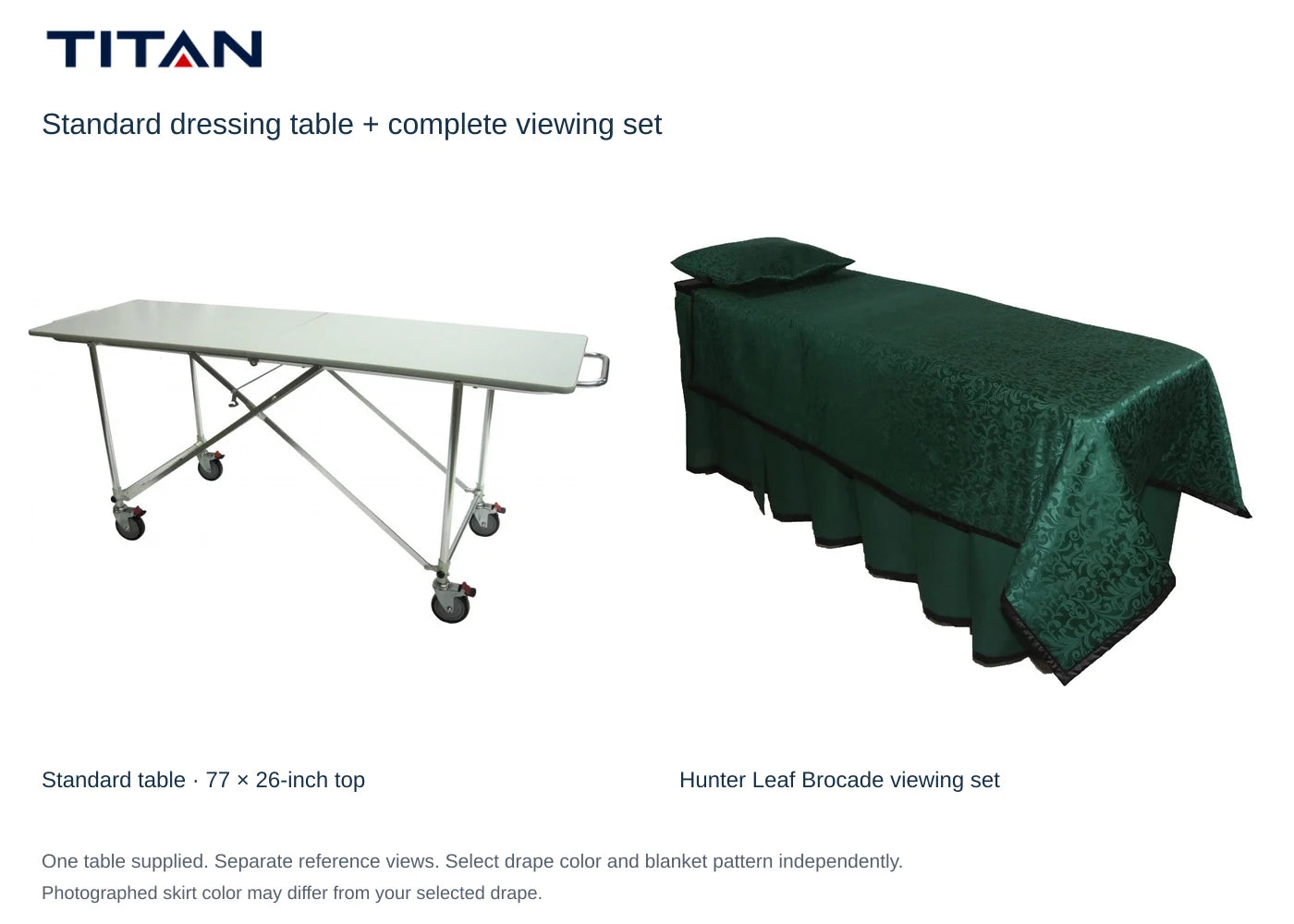 Hunter Leaf Brocade viewing-set reference with standard dressing table