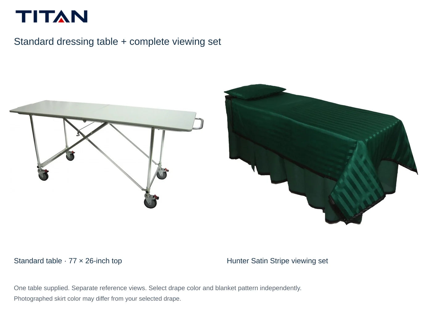 Hunter Satin Stripe viewing-set reference with standard dressing table