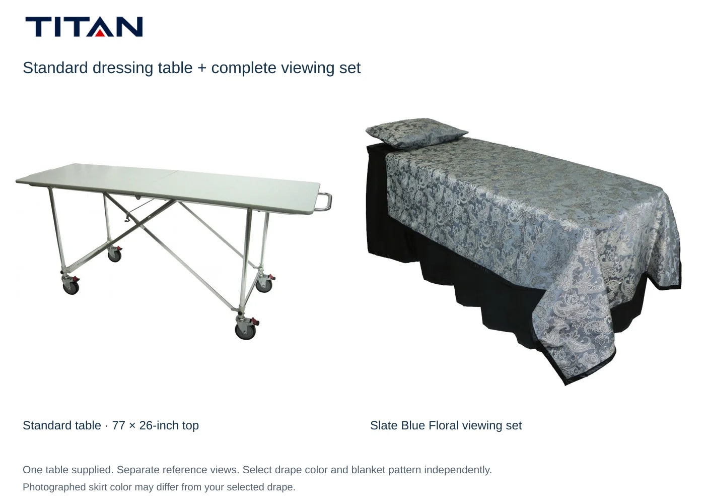 Slate Blue Floral viewing-set reference with standard dressing table