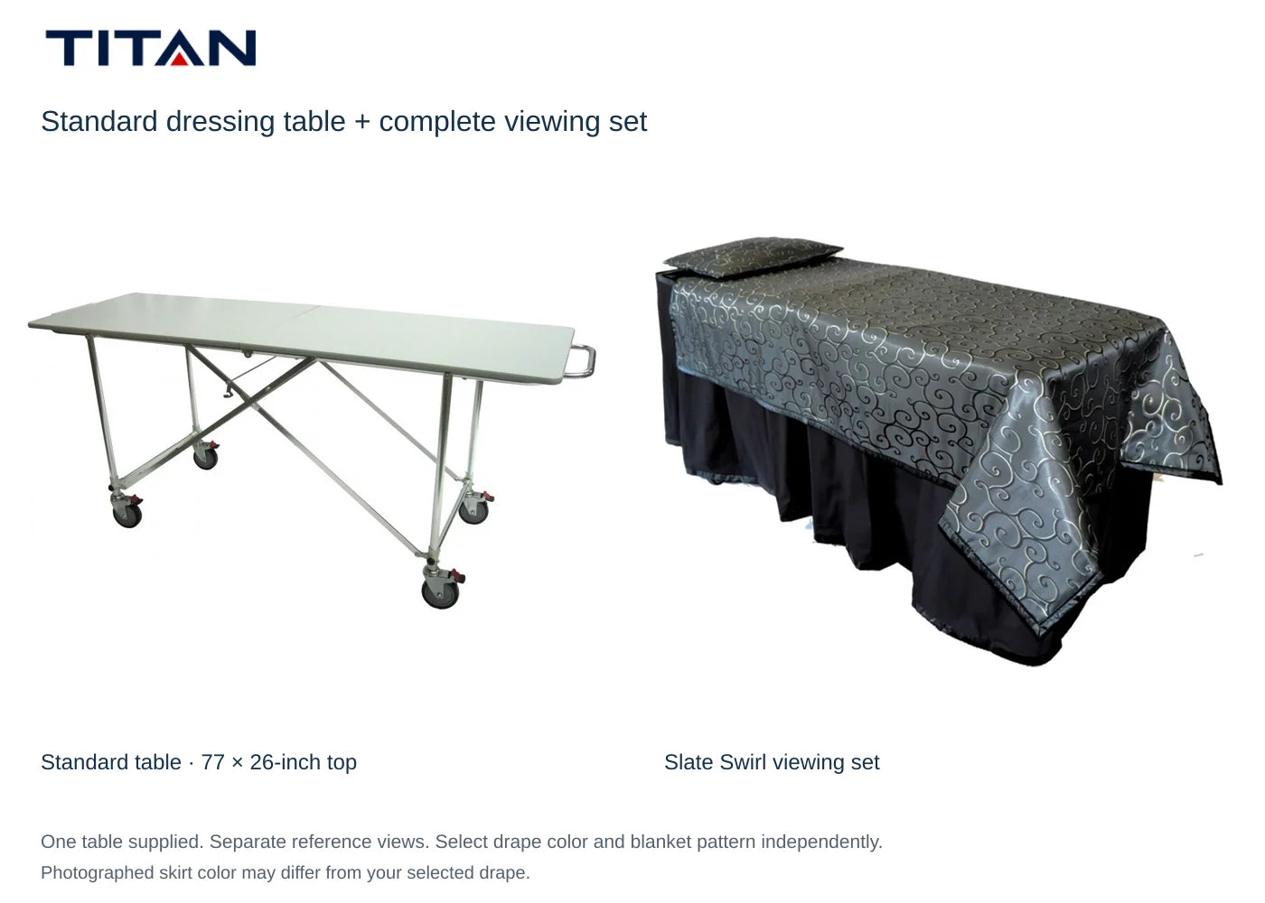 Slate Swirl viewing-set reference with standard dressing table