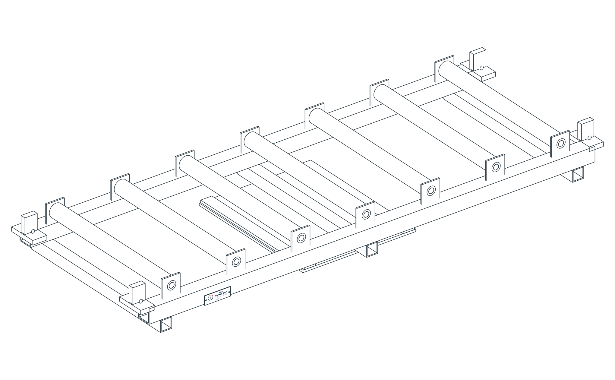USPE Full-Width Roller Transfer Pallet | USPE-FR7: configuration reference, supplied hardware subject to quote