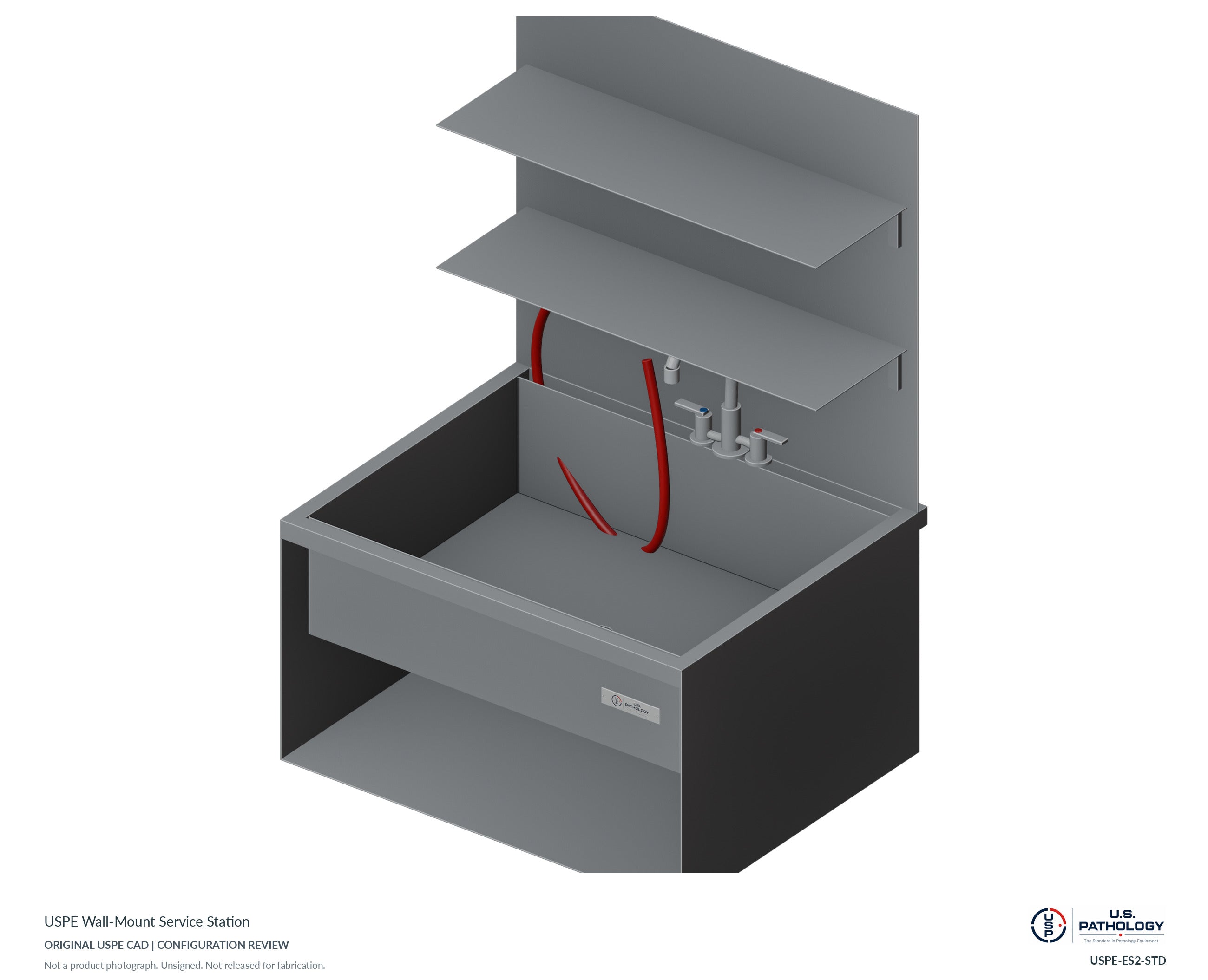 Wall-Mount Service Sink Station. CAD configuration review; not a photograph