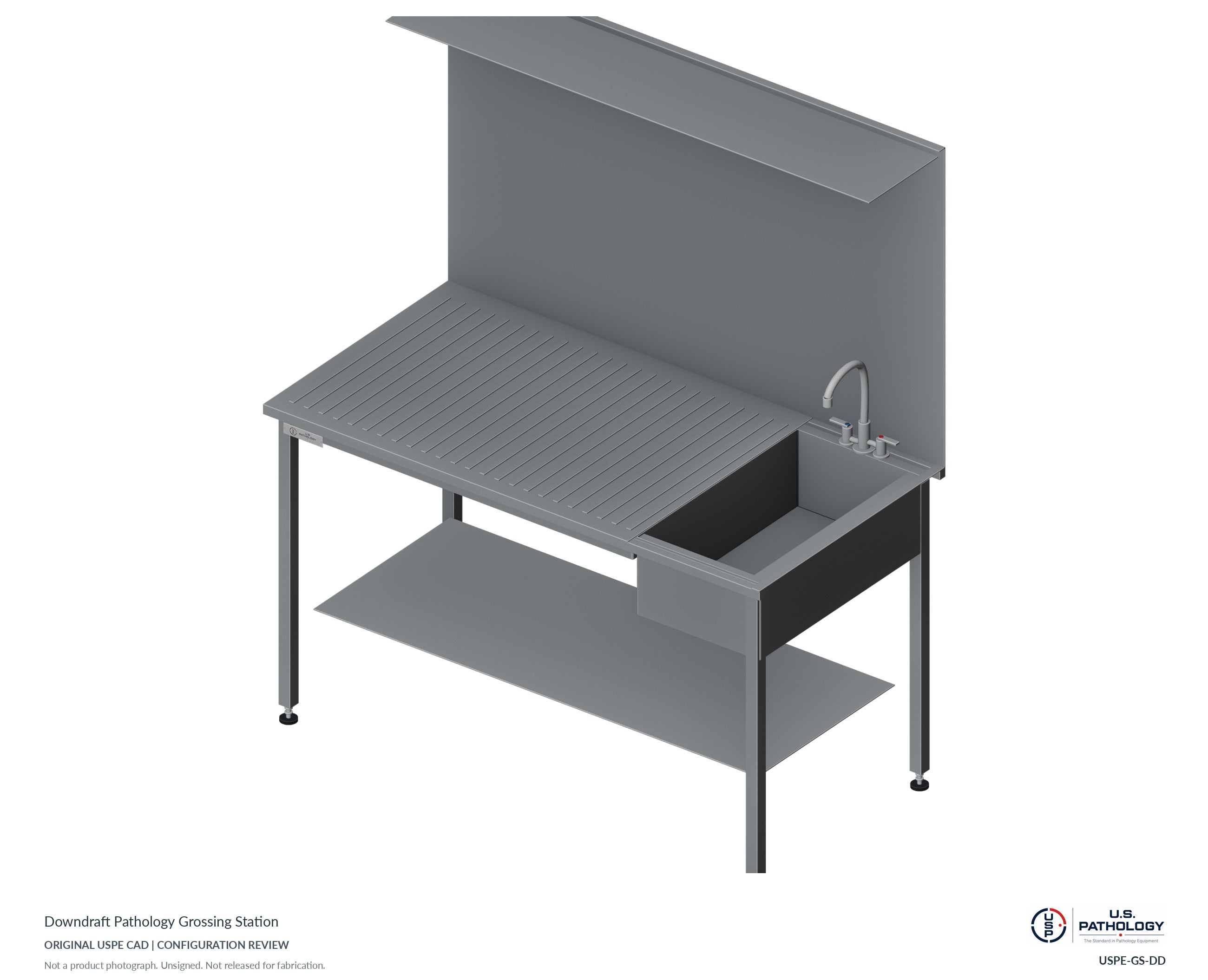 Downdraft Pathology Grossing Station. CAD configuration review; not a photograph
