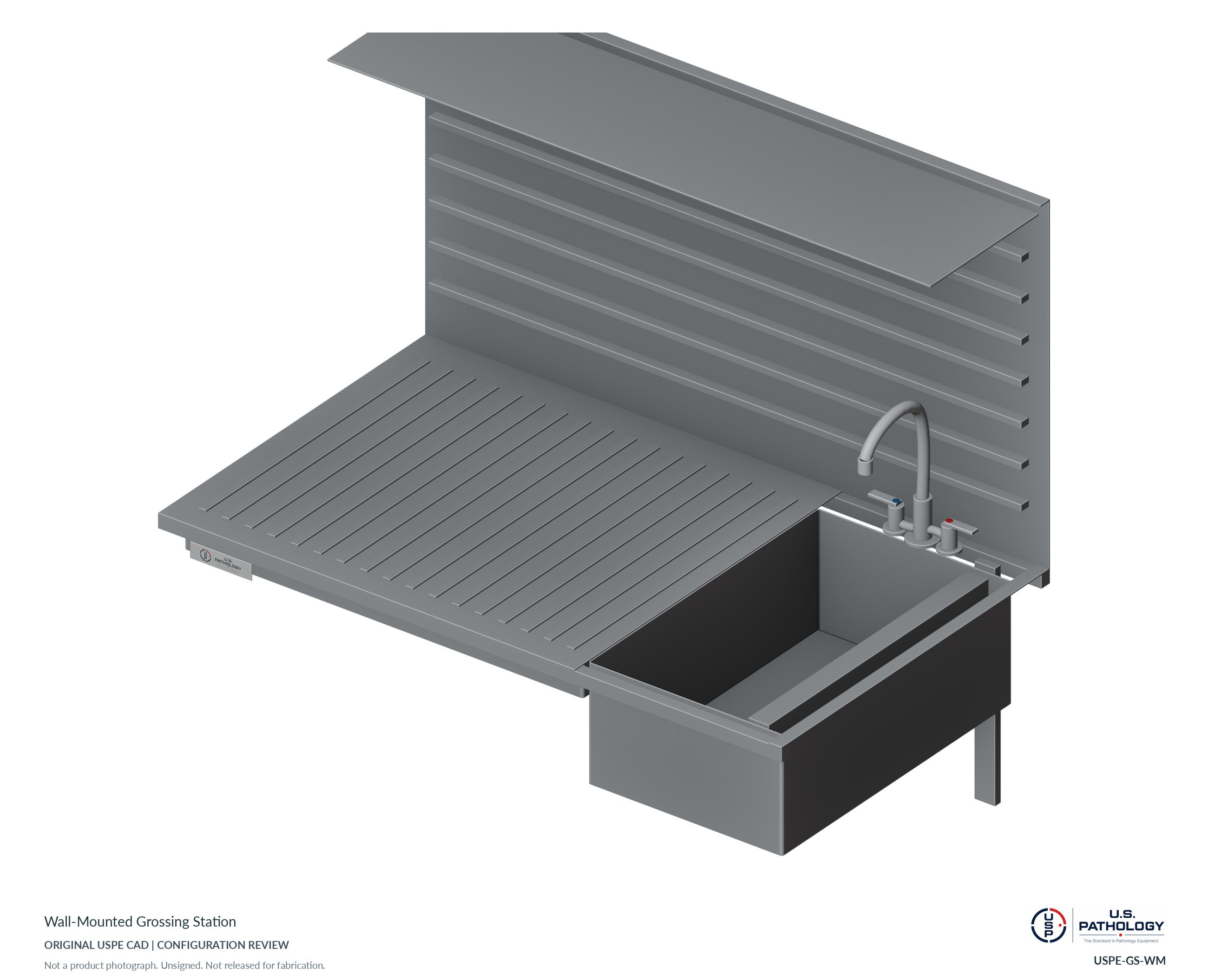 Wall-Mounted Grossing Station. CAD configuration review; not a photograph