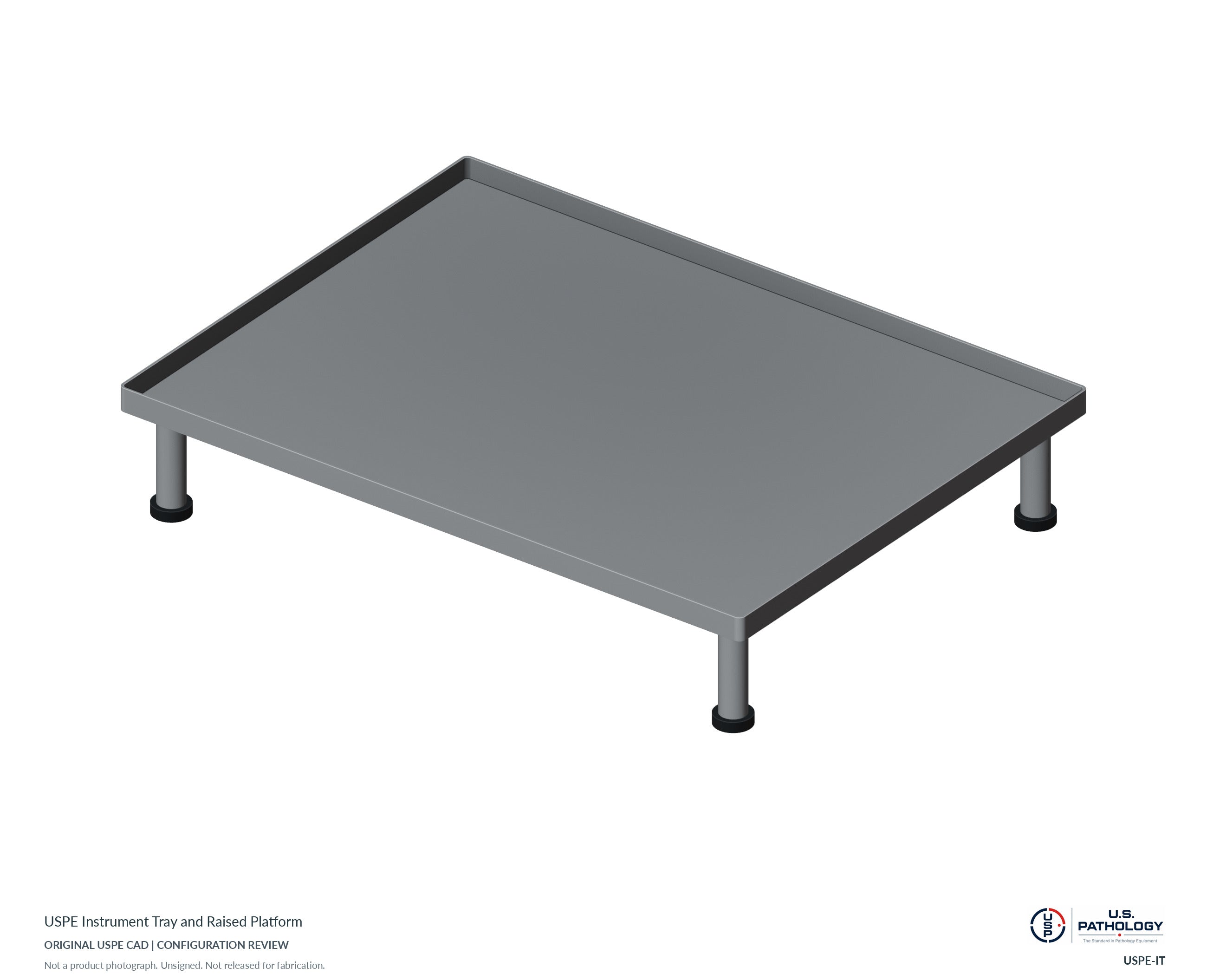 USPE Instrument Tray and Raised Platform. CAD configuration review; not a photograph