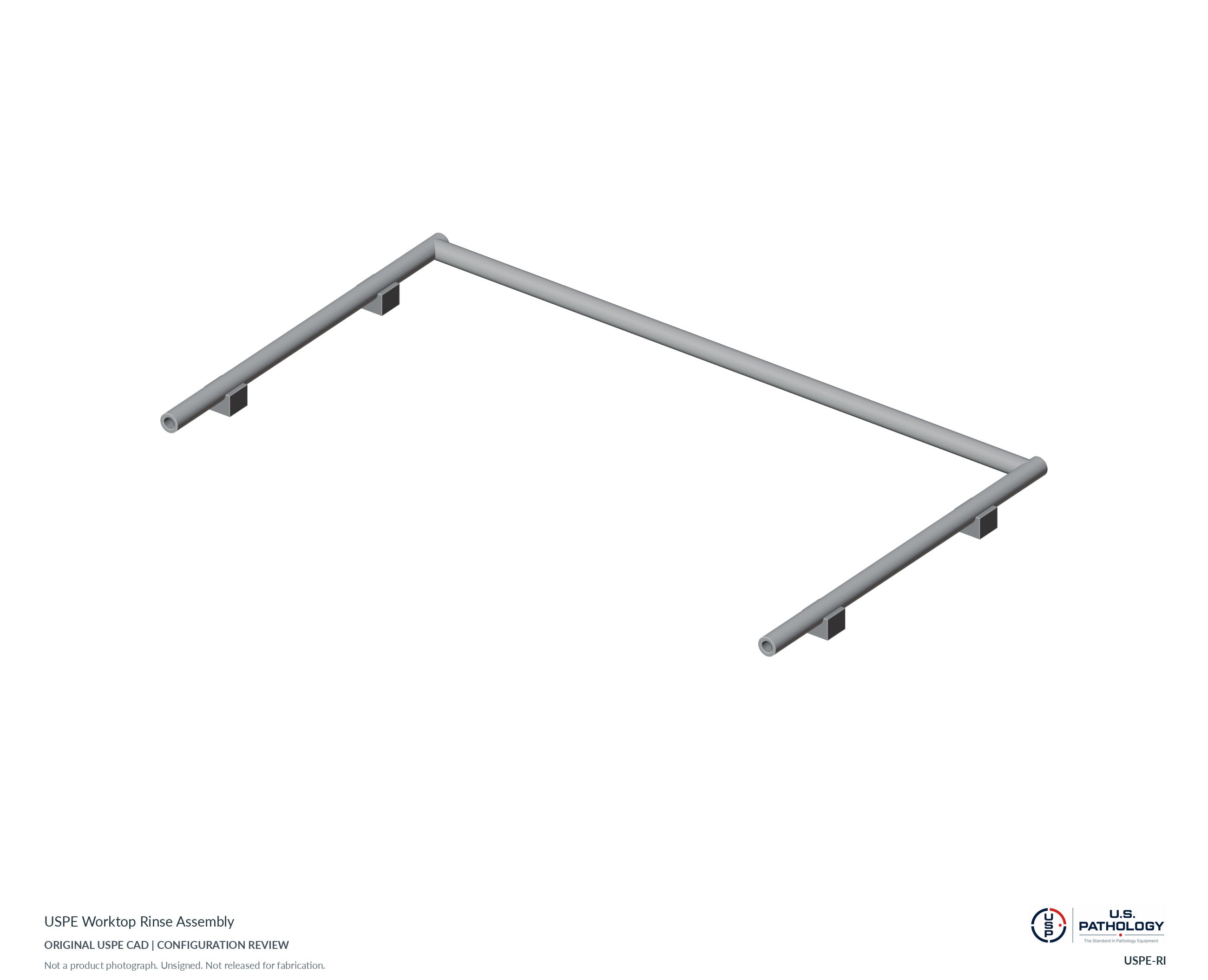 USPE Worktop Rinse Assembly. CAD configuration review; not a photograph