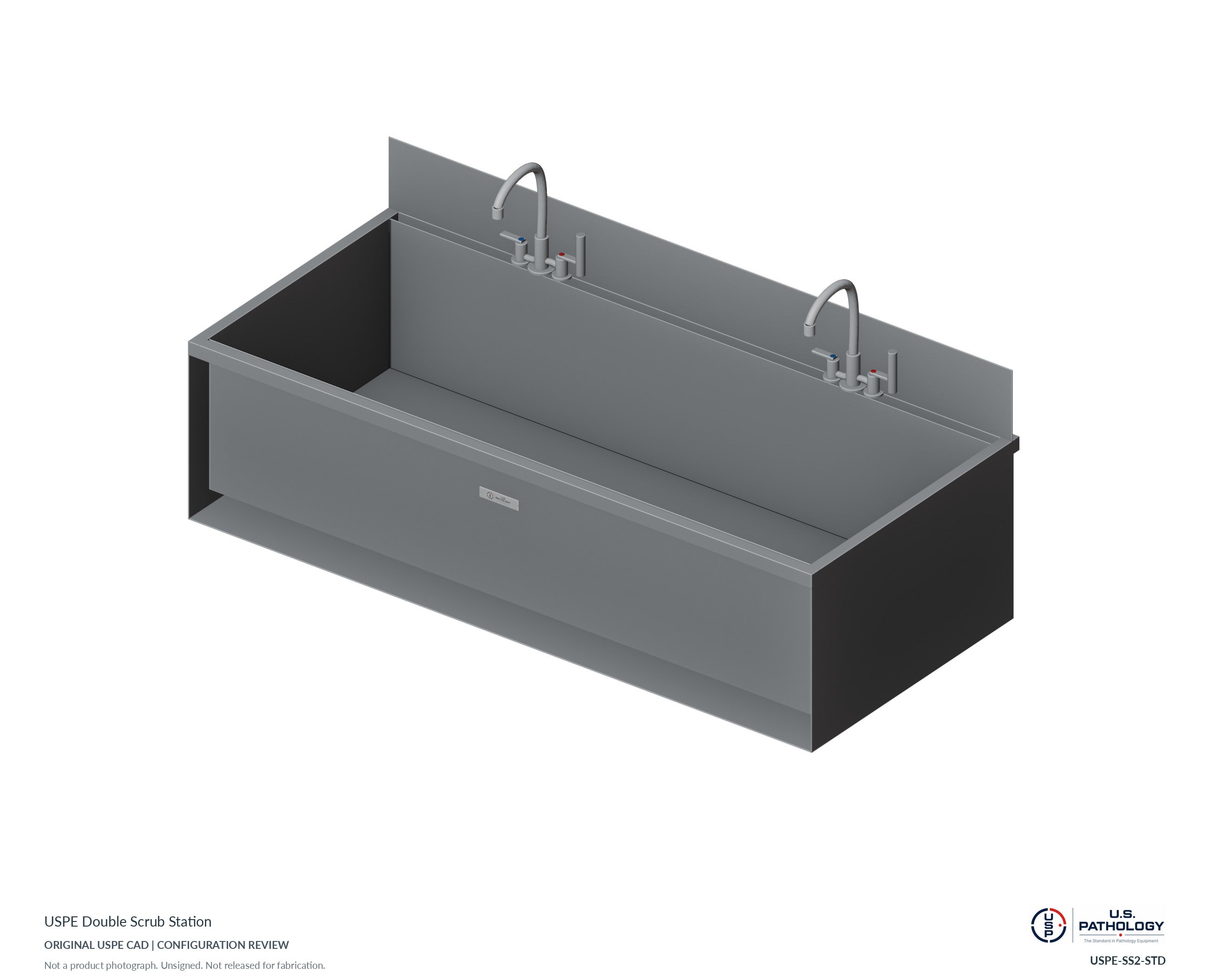 USPE Double Scrub Station. CAD configuration review; not a photograph