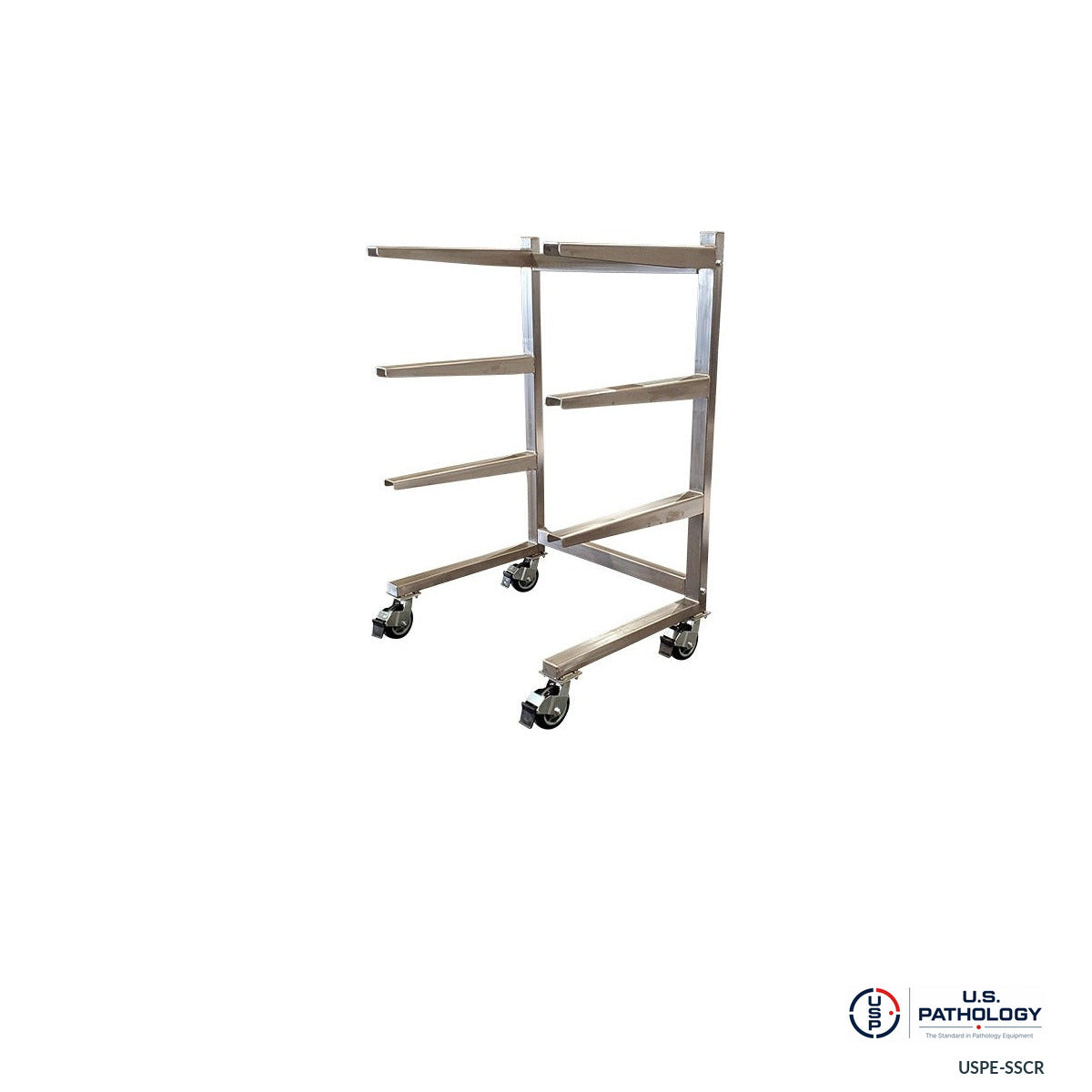 USPE Stainless Steel Cantilever Mortuary Rack, 2-5 Tiers. Source product image