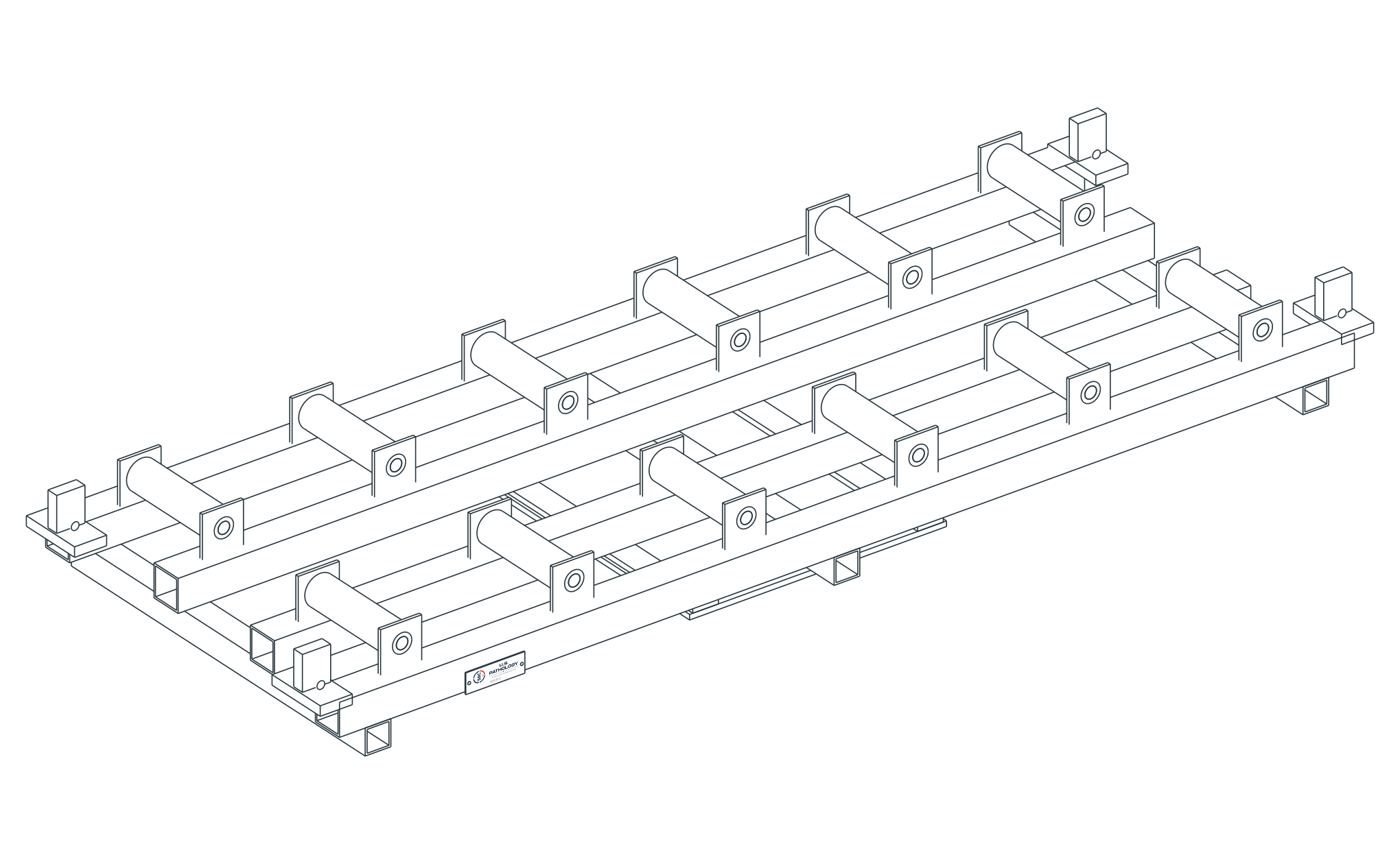 USPE End-Transfer Roller Pallet | USPE-RP12: configuration reference, supplied hardware subject to quote