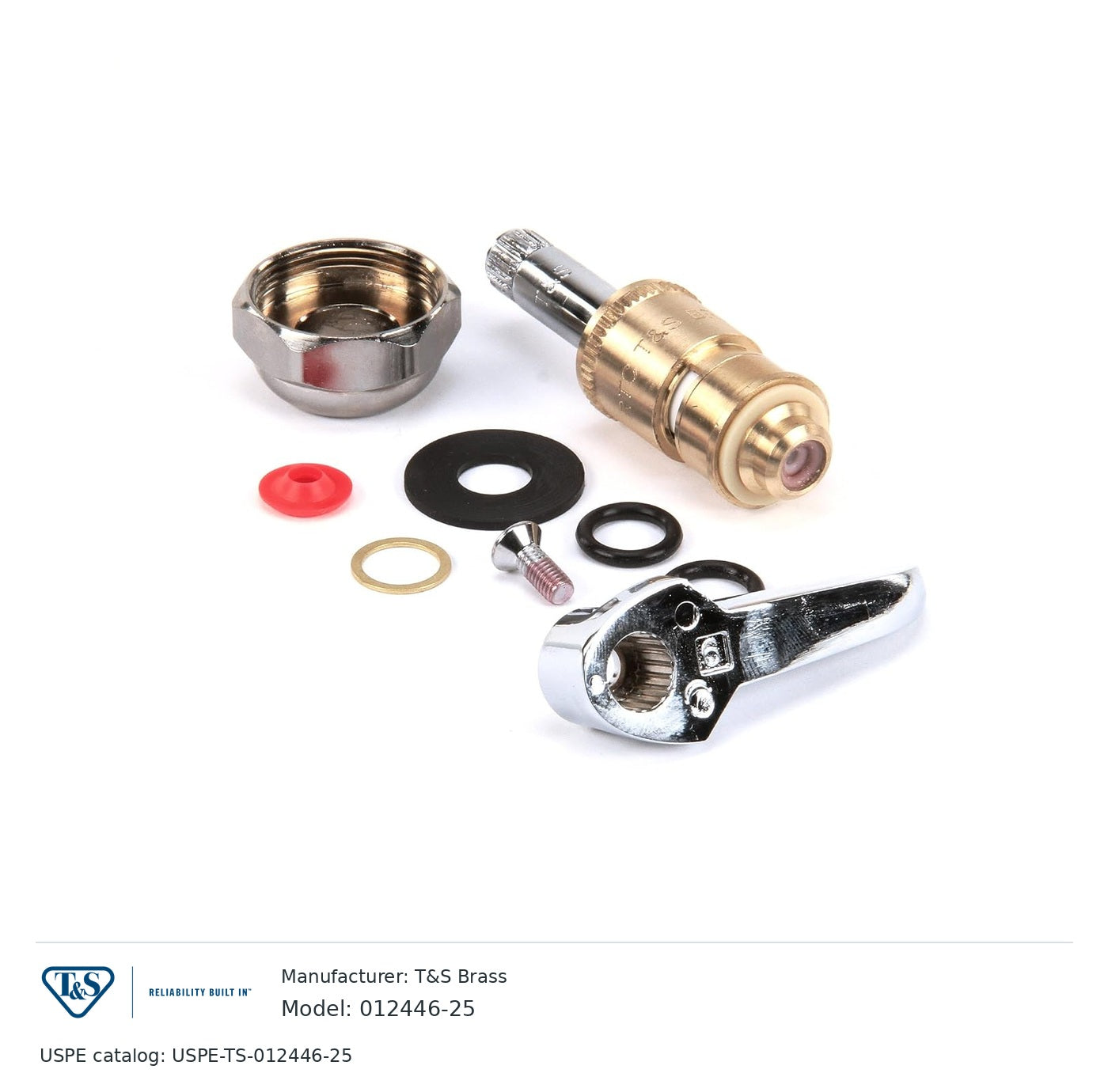 T&S Brass 012446-25 Ceramic cartridge with check valve and lever handle