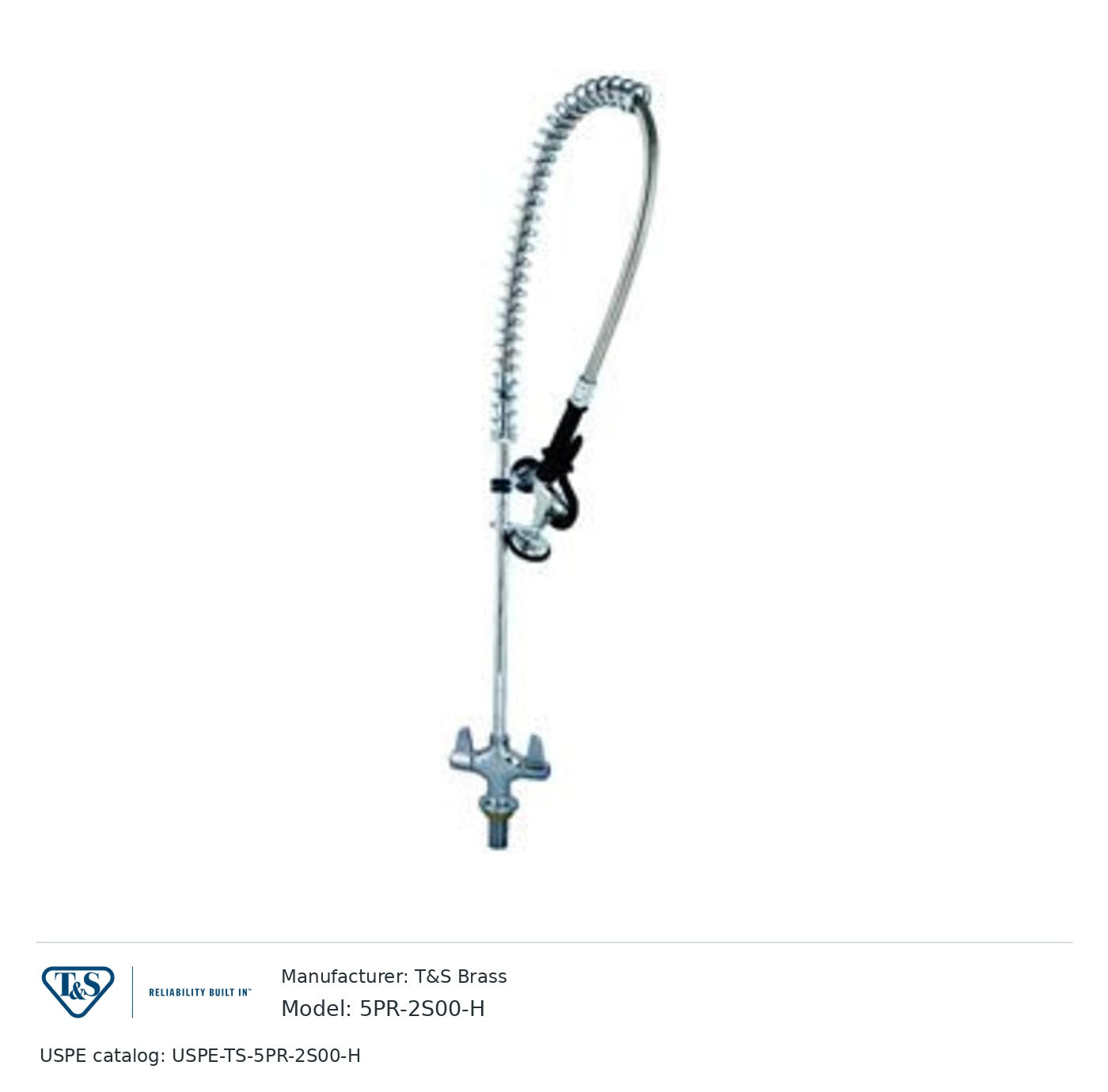 T&S Brass 5PR-2S00-H Single-hole deck-mount pre-rinse faucet