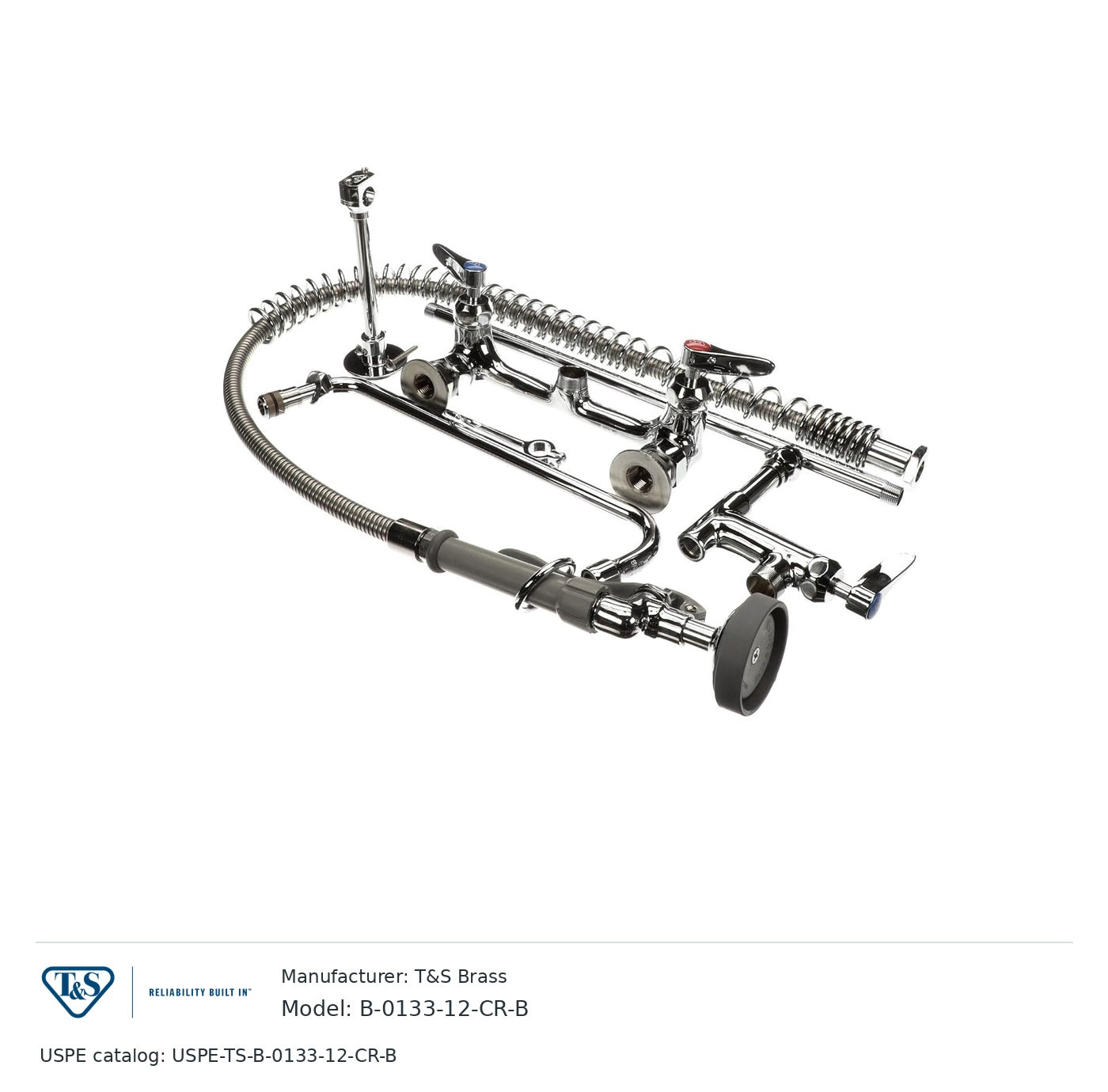 T&S Brass B-0133-12-CR-B Pre-rinse unit with wall bracket