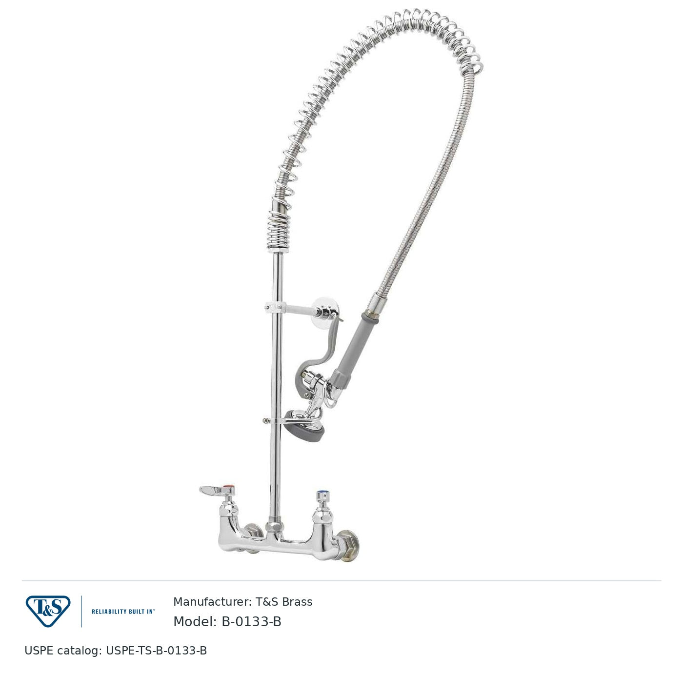 T&S Brass B-0133-B Wall-mount pre-rinse faucet