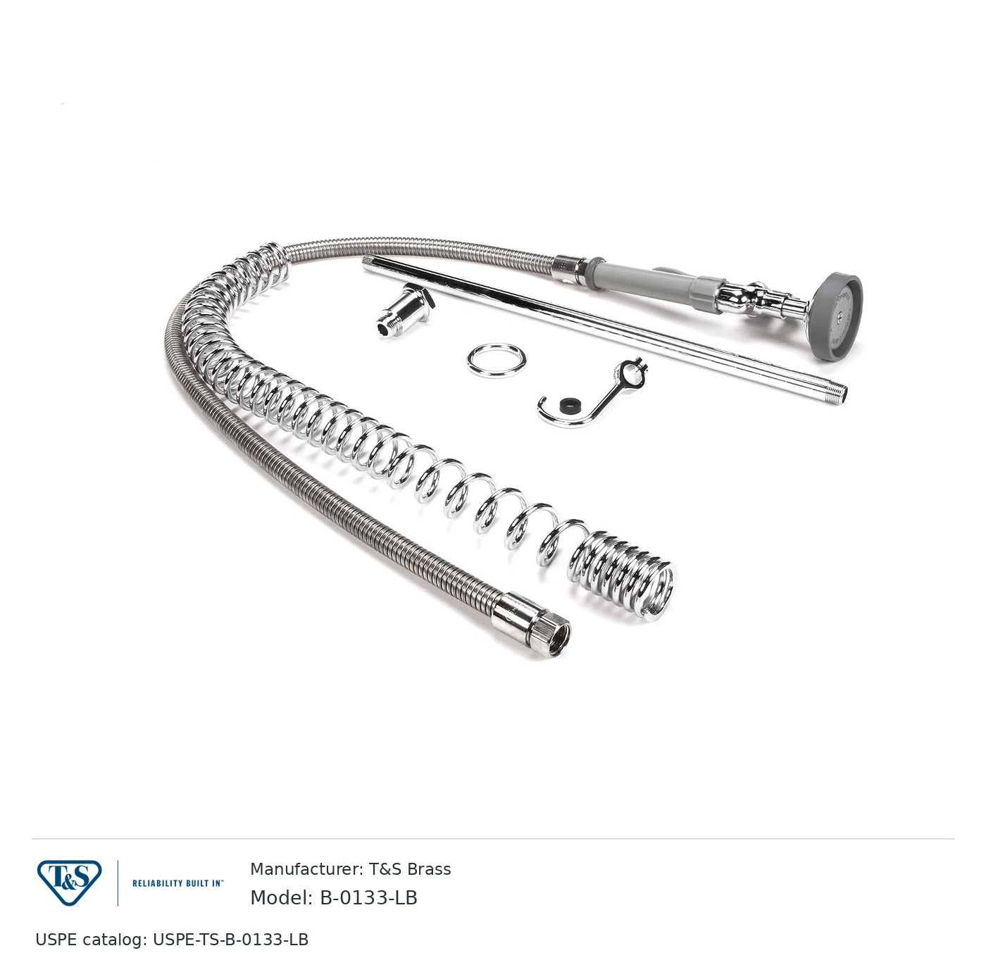 T&S Brass B-0133-LB Pre-rinse assembly with riser, hose and spray valve