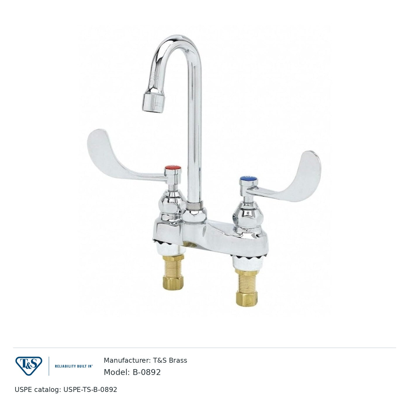 T&S Brass B-0892 Lavatory medical faucet with gooseneck spout
