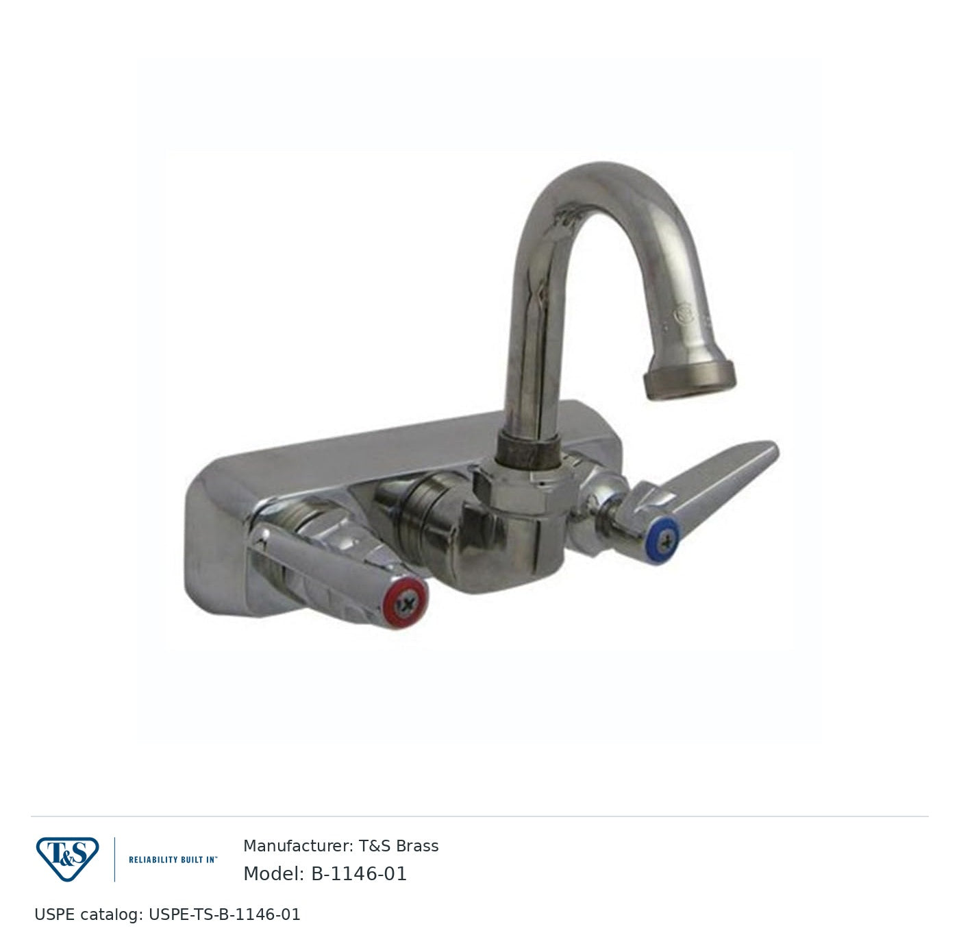 T&S Brass B-1146-01 Wall-mount workboard faucet